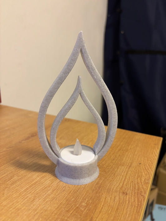 3D-Druck LED Teelichthalter Flammendesign – Vorderansicht