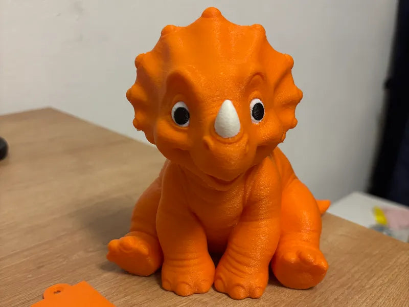 Triceratops Spardose orange 3D-gedruckt